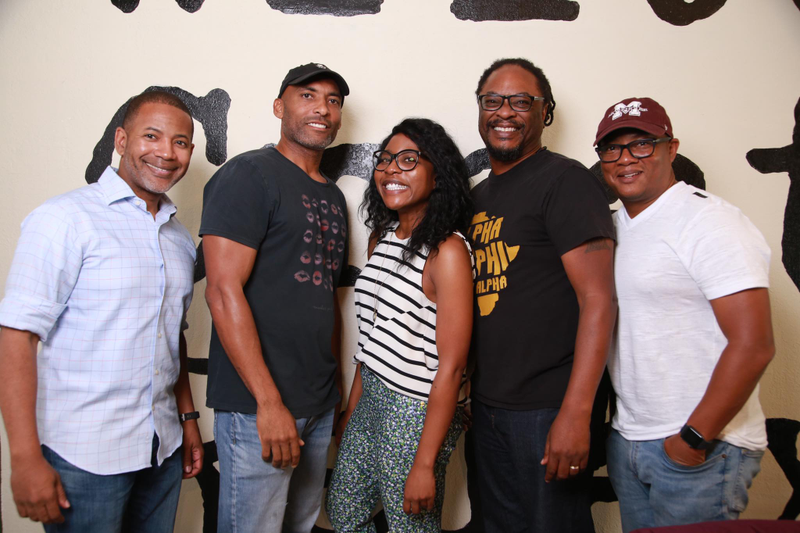 From left: Jimar Wilson, Gerald Rawles, Insecure writer and co-executive producer Amy Aniobi, Lawrence Ross and Lawrence Gilliam